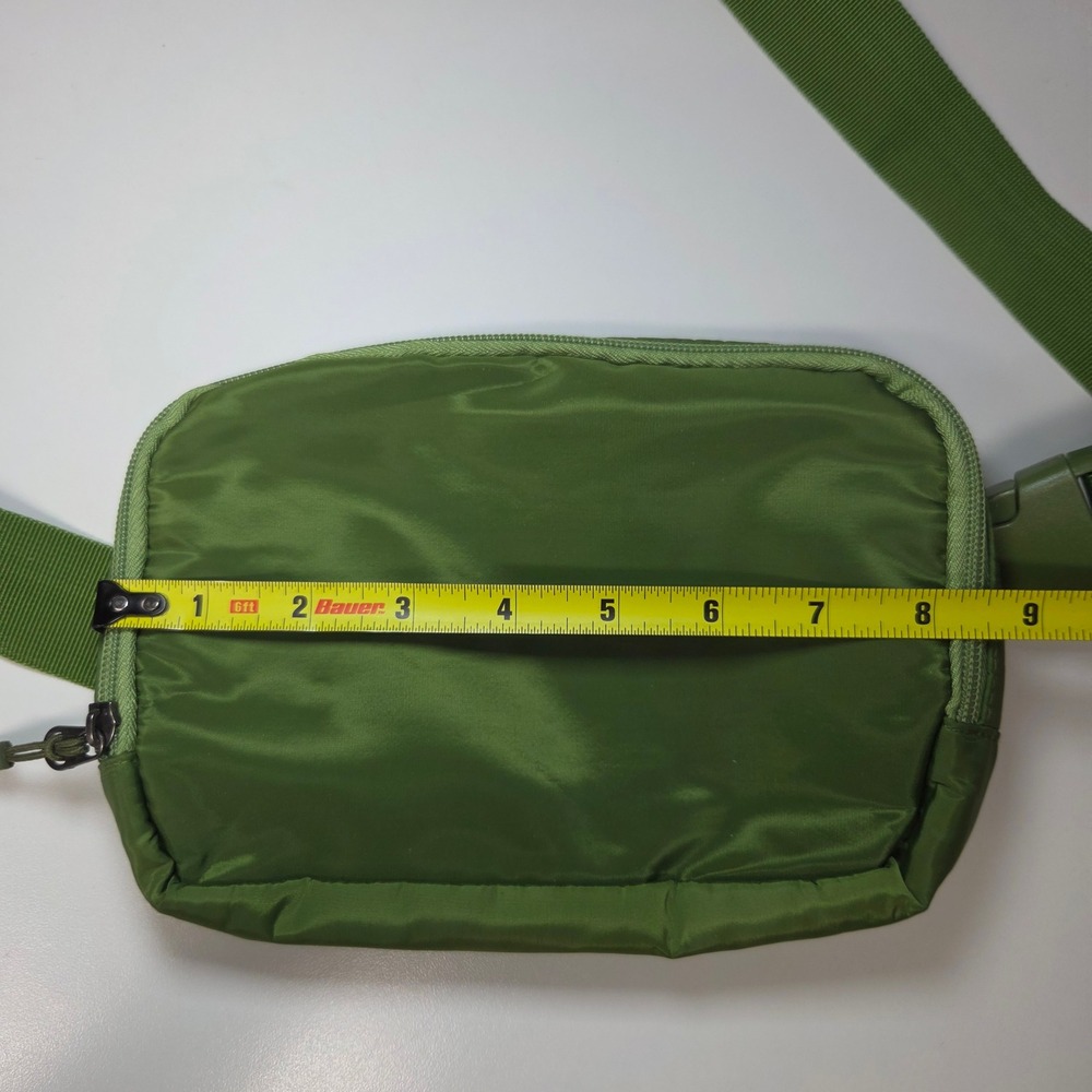 Green Nylon Belt Bag Fanny Pack Crossbody Pouch - Picture 9 of 10